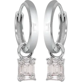 Náušnice Zlaton Náušnice kruhy bílé zlato s diamantem 0.280ct 1.8cm 1.9g 000111112234