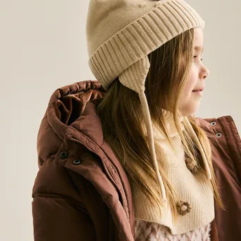 Čepice Reserved - Pleteninová komínová šála ve stylu roláku - béžová - 873GT-08X - 873GT-08X-ONE