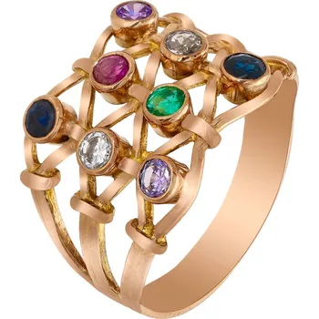 Prsten Zlaton Prsten růžové zlato se zirkony a diamantem 0.19ct vel.58 3.7g 000181611231