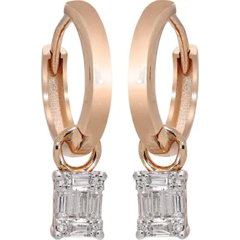 Náušnice Zlaton Náušnice růžové zlato kruhy s diamanty 0.17ct 1.8cm 1.7g 000071112237