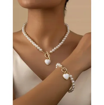 Náramek Sada náhrdelníků s perlovými náramky, ZLATÝ dárek