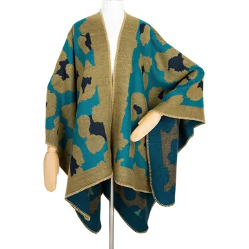 Dámské spodní prádlo Art of Polo pončo Cozy leopard, délka do půlky stehen, univerzální velikost