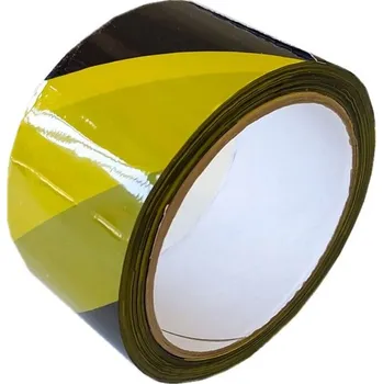 Lepicí páska Páska lepicí-žluté pruhy, levá, 50mm x 66m