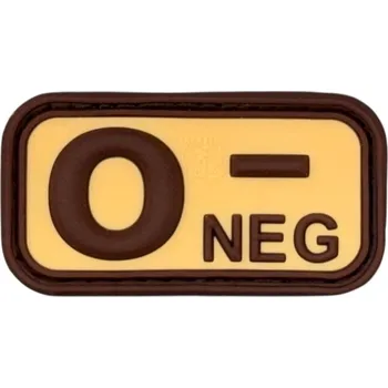 Nášivka JTG Nášivka na suchý zip s krevní skupinou (0-) (plast 3D) - desert