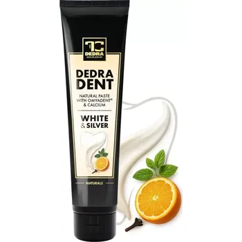 zubní pasta DEDRA DENT® Přírodní bělící zubní pasta WHITE & SILVER 100 ml ( s Omyadent® hydroxyapatit & kalcium karbonát, remineralizace skloviny )