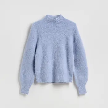Dámský svetr Reserved - Svetr s&nbsp;příměsí vlny z&nbsp;alpaky - světle modrá - 364HK-50X - 364HK-50X-XL