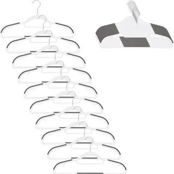 Ramínko Plastová protiskluzová ramínka na šaty bílá 41cm, sada 20ks HG0078