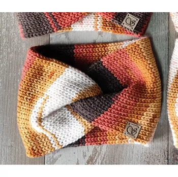 Zimní čelenka Pletená čelenka - podzimní odstíny č.4