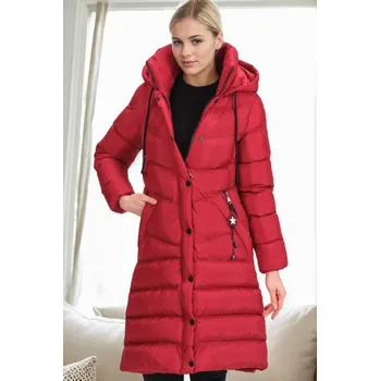 Z9719 DEWBERRY WOMEN'S COAT-BURGUNDY dewberry černá | červená 3450225