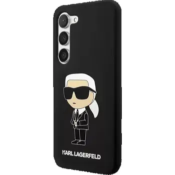 Pouzdro na mobilní telefon Karl Lagerfeld Liquid Silicone Ikonik NFT Zadní Kryt pro Samsung Galaxy S23+ černá (3666339114640)