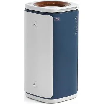 Odpadkový koš Koš na tříděný odpad NORTON, gastroodpad, 60 l, šedá/modrá, hnědé víko