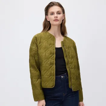 Dámský kabát Reserved - Skládaná bunda - světle olivová - VZ750-81X - VZ750-81X-M