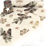 Vánoční běhoun v metráži - Ptáčci 38 zakončení vlnkou