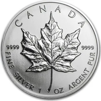 Royal Canadian Mint Canadian Maple Leaf stříbrná mince 1oz 1993