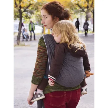 Šátek na nošení dítěte Šátek na nošení dětí Storchenwiege, vzor Leo šedý 4,1m