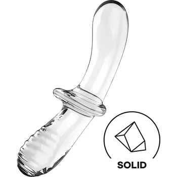 Dildo Satisfyer Double Crystal (Clear), oboustranné skleněné dildo