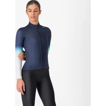 cyklistický dres CASTELLI Cyklistický dres s dlouhým rukávem zimní - CORSO THERMAL - modrá L
