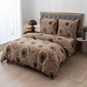 Povlečení Textilomanie PAMPELINO světle hnědé 200 x 220 cm zipový uzávěr