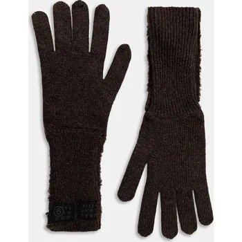 Rukavice Rukavice s přídavkem vlny MM6 Maison Margiela, M, hnědá, 88X
