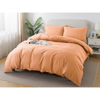 Povlečení XPOSE® Bavlněné Renforcé povlečení EVITA na dvě lůžka - meruňkové 140x200 cm, 70x90 cm, Bavlna RENFORCÉ + Prodloužená možnost vrácení zboží do 50 dnů