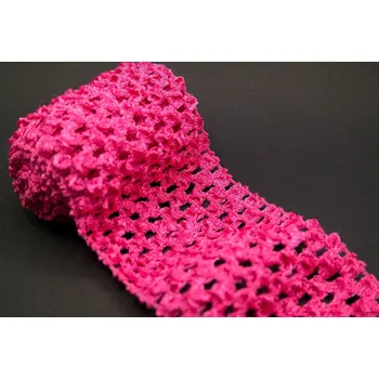 Ozdobná síťovaná pruženka Tutu - ostře růžová - šířka 7 cm