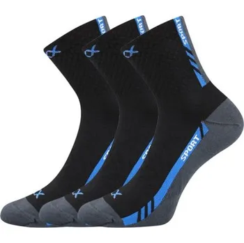 3PACK ponožky VoXX sportovní černé (Pius) L Možnost vrácení zboží ZDARMA do 120 dnů!