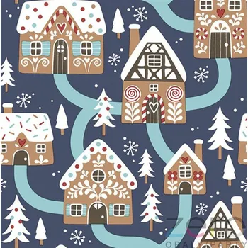 Papírový ubrousek Ubrousky &#039;Daisy&#039; 33 x 33 cm 3N (20 ks) - (Vánoce) perníkové domečky modré