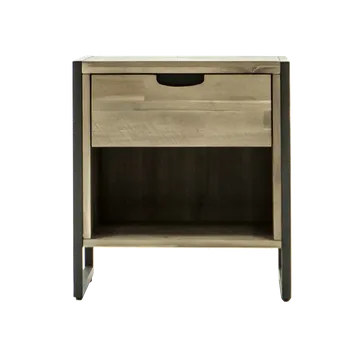 Noční stolek Noční stolek Flow 55 cm z masivu hnědý/grafit