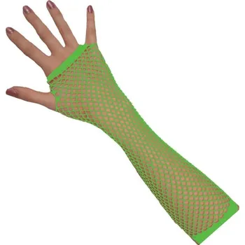 Karnevalový doplněk Rukavice síťované neon zelené