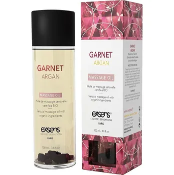 Exsens Organic Massage Oil Garnet Argan (100 ml), masážní olej s kamínky