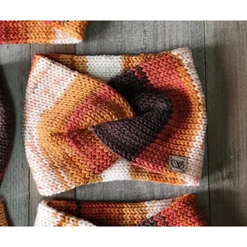 Zimní čelenka Pletená čelenka - podzimní odstíny č.3