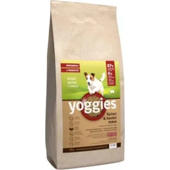 Krmivo pro psa 15kg MINIGRANULE Yoggies, kuřecí a hovězí maso, granule lisované za studena