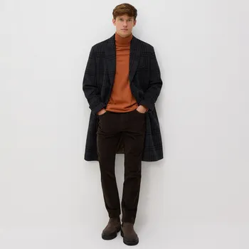 Reserved - Manšestrové kalhoty slim - tmavě hnědá - 500GC-89X - 500GC-89X-L