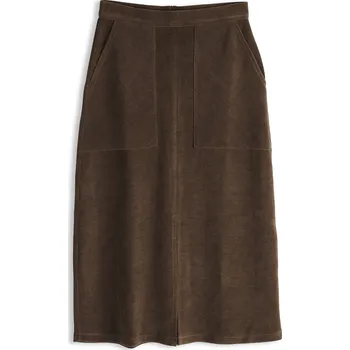 Dámské oblečení GATE Manšestrová midi sukně Hnědá 34