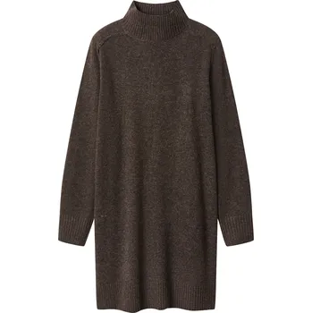 Dámské šaty esmara® Dámské pletené šaty s podílem vlny (hnědá, M(40/42))