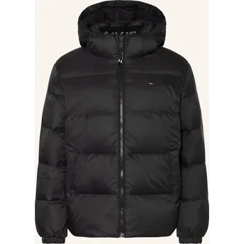Pánské oblečení Tommy Jeans Pánská Péřová Bunda S Odnímatelnou Kapucí, černá, 54