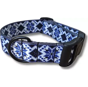Obojek pro psa Široký obojek pro psy 3,8 cm - MODROBÍLÝ