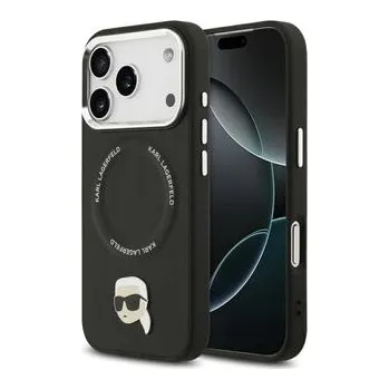 Pouzdro na mobilní telefon KARL LAGERFELD kryt pro IPHONE 17 Pro kompatibilní s MagSafe KLHMP17LPSMLRKLK (PU Karl Pin) černý - Karl Lagerfeld + zdarma možnost vyzkoušet a vrátit zboží do 30 dní