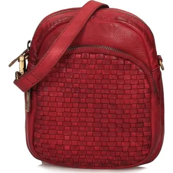 Kabelka Toscanio kožená kabelka 030 červená