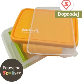 Svačinový box Svačinový box průhledný se žlutým víčkem, 18 x 13 x 6,5 cm