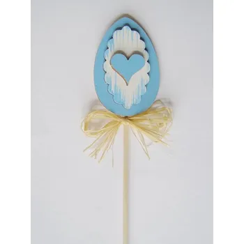 Velikonoční dekorace Dřevěný zápich na špejli - Velikonoční vajíčko č.6