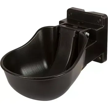 Chov hospodářského zvířete Napáječka misková Kerbl K50 plastová, černá, mosazný ventil