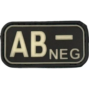 Nášivka JTG Nášivka na suchý zip s krevní skupinou (AB-) (plast 3D) - gid (nasvětlovací)