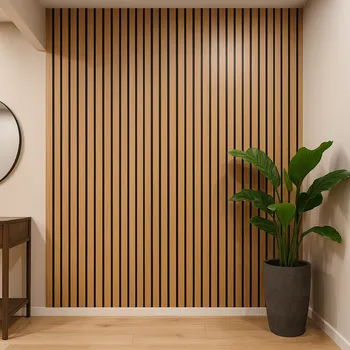 akustický panel Akustický panel 3D, 60 x 260 cm N přírodní TEAK dřevěná dýha