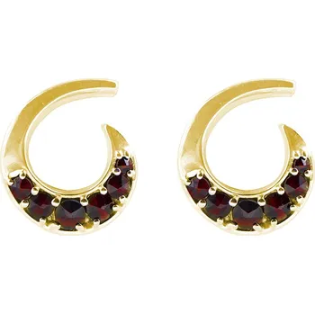 Náušnice Český granát pozlacené stříbrné náušnice 131177Z