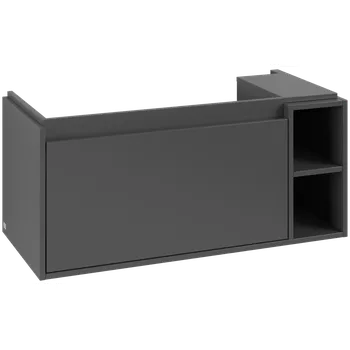 Koupelnový nábytek Villeroy & Boch Skyla - Skříňka pod umyvadlo 972x439 mm, 1 zásuvka, otevřená část vpravo, Graphite C79100VR