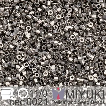 Korálek Korálky Miyuki Delica (fazetované) 11/0. Barva Nickel Plated DBC0021. Balení 5g.