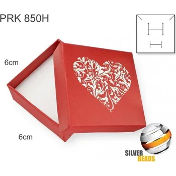 Dárková krabička Krabička na šperky. Materiál papír. Ozn. PRK 850H. Barva ČERVENÁ s stříbrným potiskem.
