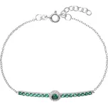 Stříbrný náramek se zelenými zirkony 13116.3 emerald