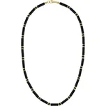 Manoki Luxusní pánský náhrdelník Antonio Gold - onyx, zlatý hematit X-WA847GB/45 Černá 45 cm